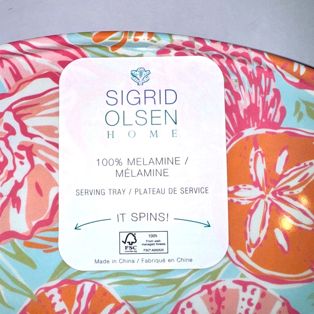 SIGRID OLSEN HOME Kaia Sealife Lazy Susan 16” - Picture 2 of 4